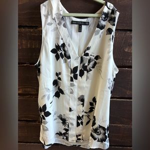 White House Black Market sleeveless silk floral shell